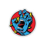 Santa Cruz Hand Dot Sticker Blue/Red 3.5"