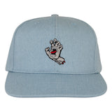 Santa Cruz Screaming Hand Snapback Hat Lt Denim