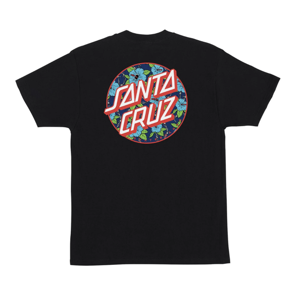 Santa Cruz Screaming Hibiscus Dot T-Shirt Black