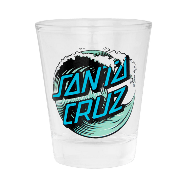 Santa Cruz Wave Dot 2 oz Shot Glass Clear