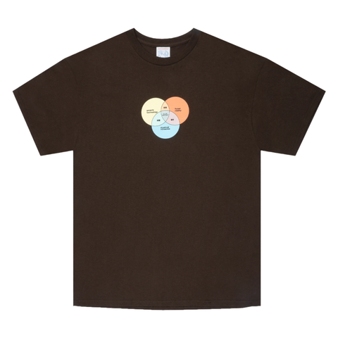 Sci-Fi Fantasy Venn Diagram T-Shirt Brown