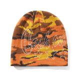 Cash Only Strip Skully Beanie Fall Camo