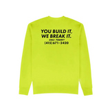 Thrasher Destruction Crewneck Safety Green