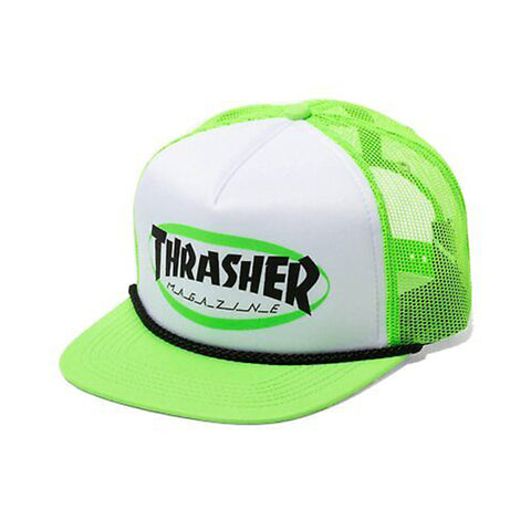 Thrasher Ellipse Mag Logo Trucker Rope Neon Green