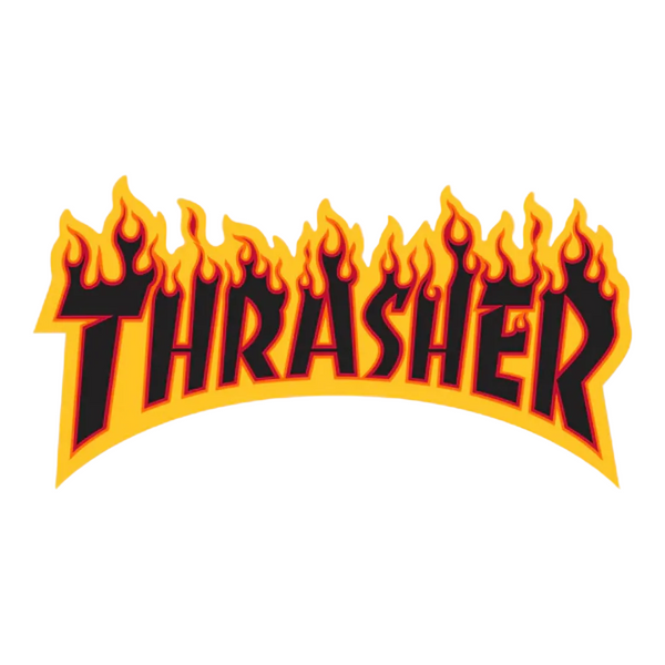 Thrasher Flame Logo Large Sticker Black