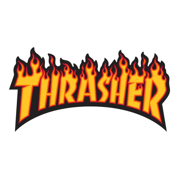 Thrasher Flame Logo Large Sticker Yellow