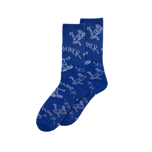 Thrasher Gonz Logo Crew Sock Blue