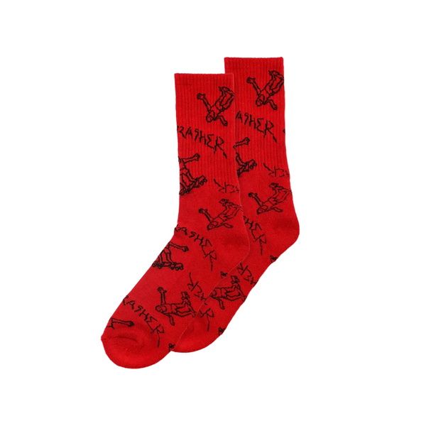 Thrasher Gonz Logo Crew Sock Red