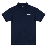 Thrasher Logo Embroidered Polo Navy Blue