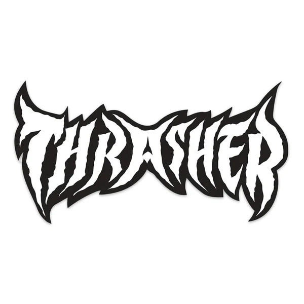 Thrasher Metal Sticker White