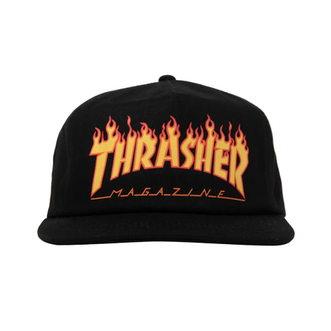Thrasher Printed Flame Snapback Black