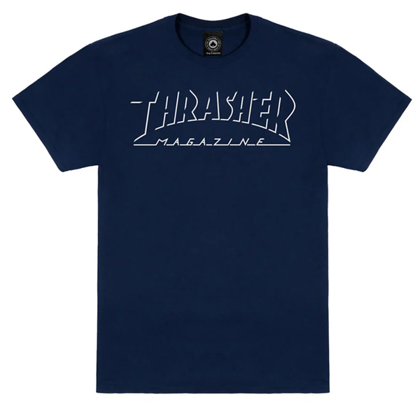 Thrasher Shadow Mag Logo T-Shirt Navy