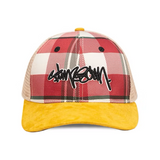 Timescan Script Mesh Cap Flannel Red