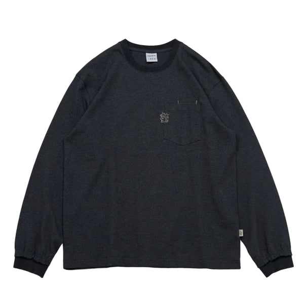 Victoria Double Pocket Long Sleeve T-Shirt Charcoal