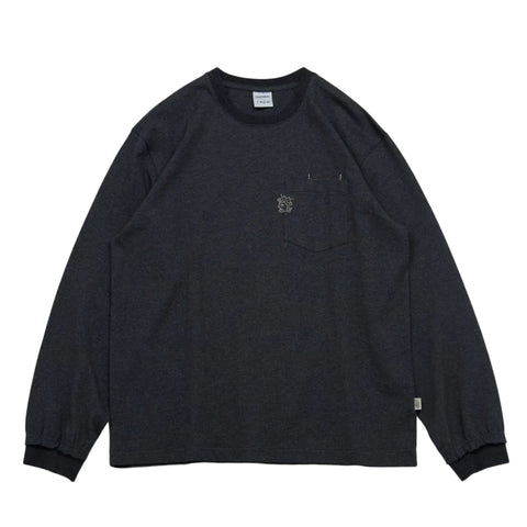 Victoria Double Pocket Long Sleeve T-Shirt Charcoal
