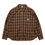 Victoria Plaid Zip Shirt Brown