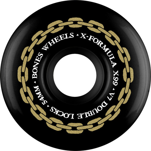 Bones X-Formula Double Locks Black 99A V7 Skateboard Wheels 54mm