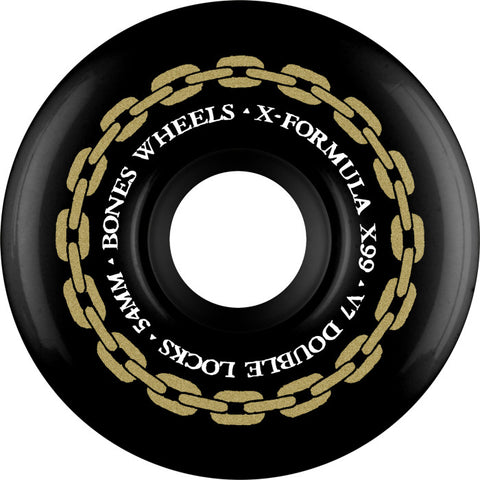 Bones X-Formula Double Locks Black 99A V7 Skateboard Wheels 54mm