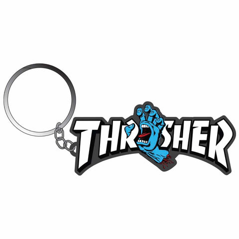 Santa Cruz X Thrasher Screaming Logo Key Chain Black/Blue
