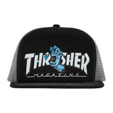 Santa Cruz X Thrasher Screaming Logo Trucker Hat Black/Grey