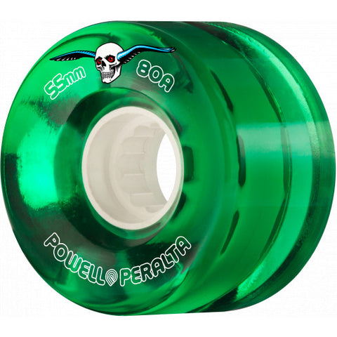 Powell Peralta Clear Cruisers 80A Green Skateboard Wheels 55mm