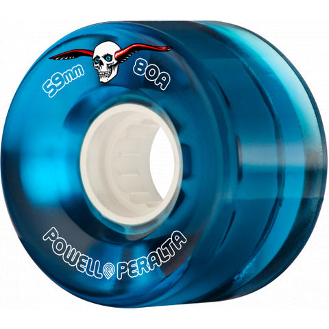 Powell Peralta Clear Cruisers 80A Blue Skateboard Wheels 59mm